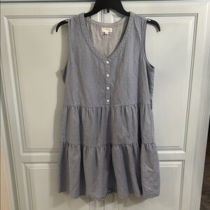 XL Sleeveless Blue Tiered Dress
